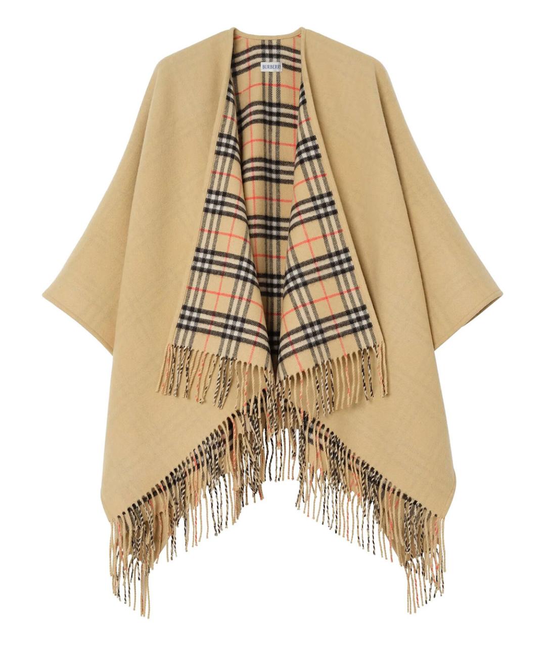 BURBERRY Бежевый шерстяной шарф, фото 1