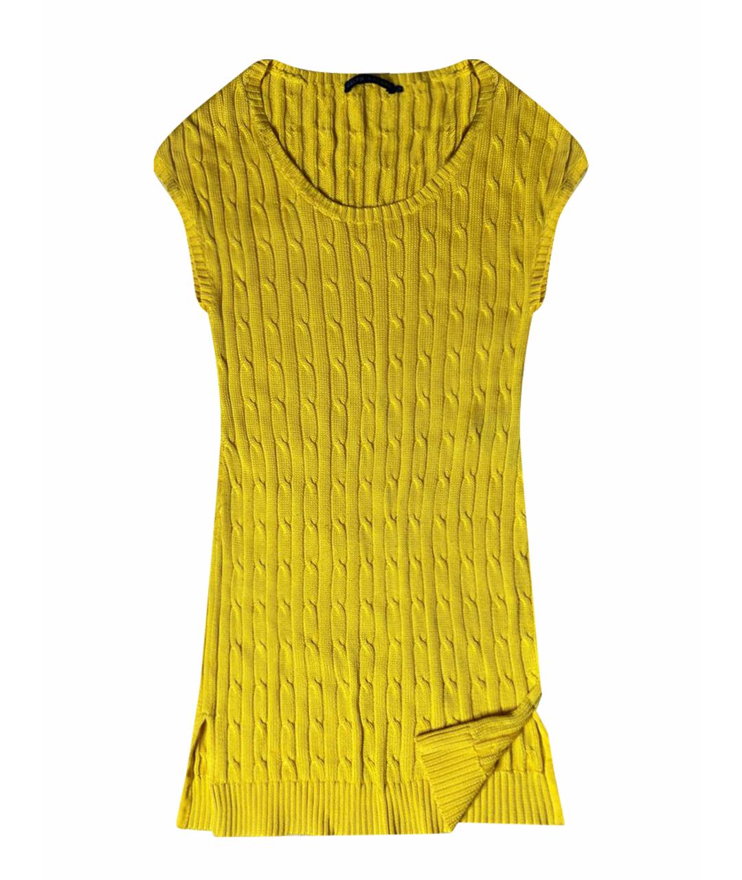 RALPH LAUREN Желтое хлопковое платье, фото 1
