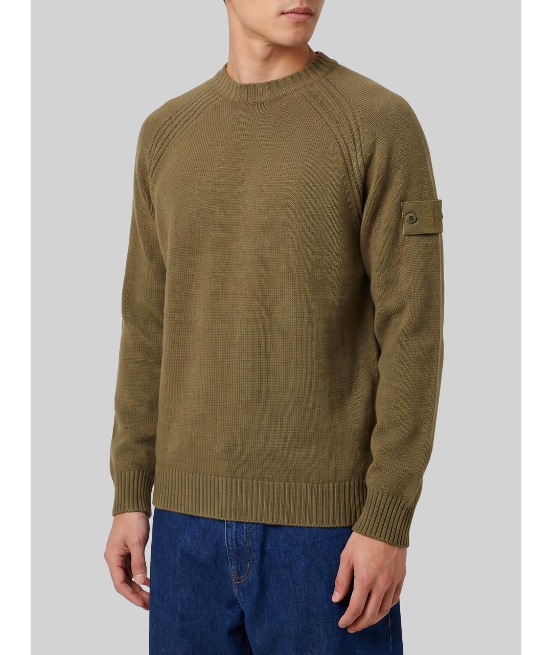 STONE ISLAND Зеленый кашемировый джемпер / свитер, фото 2