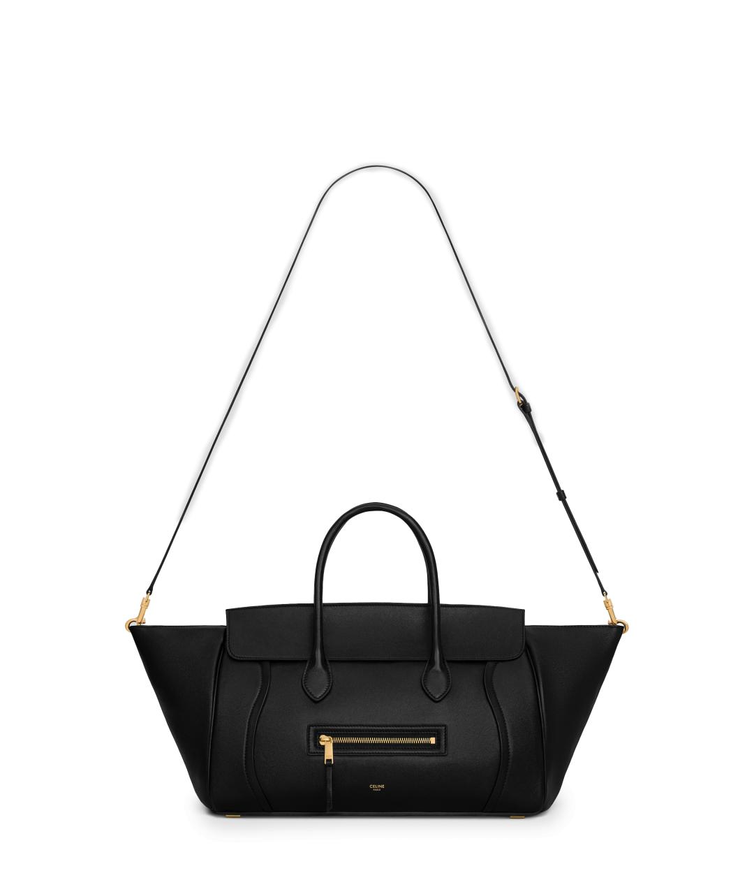 CELINE Черная кожаная сумка тоут, фото 3
