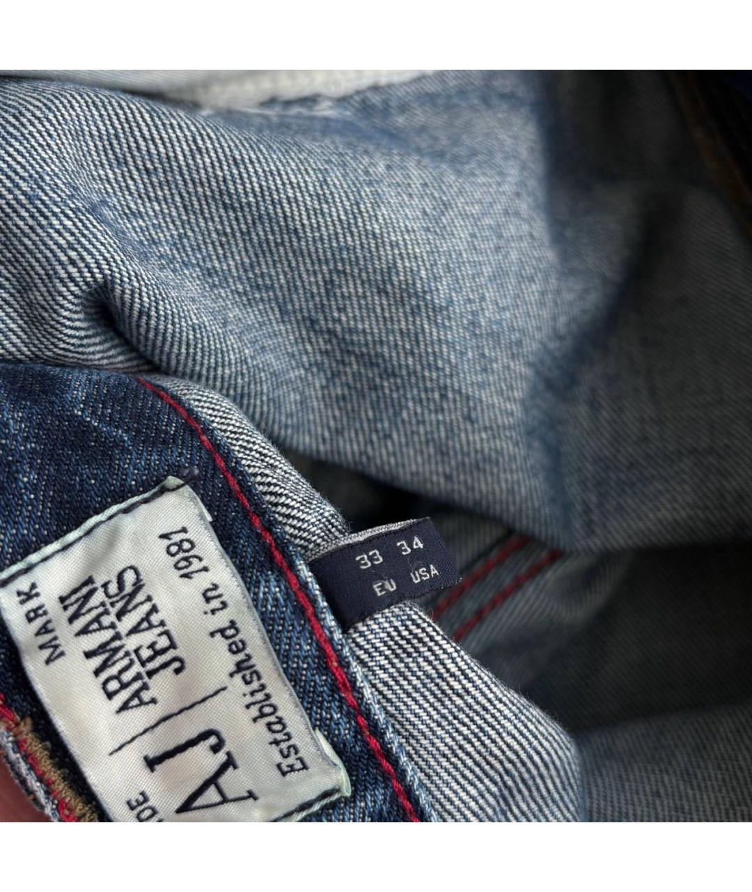 ARMANI JEANS Темно-синие хлопковые прямые джинсы, фото 6