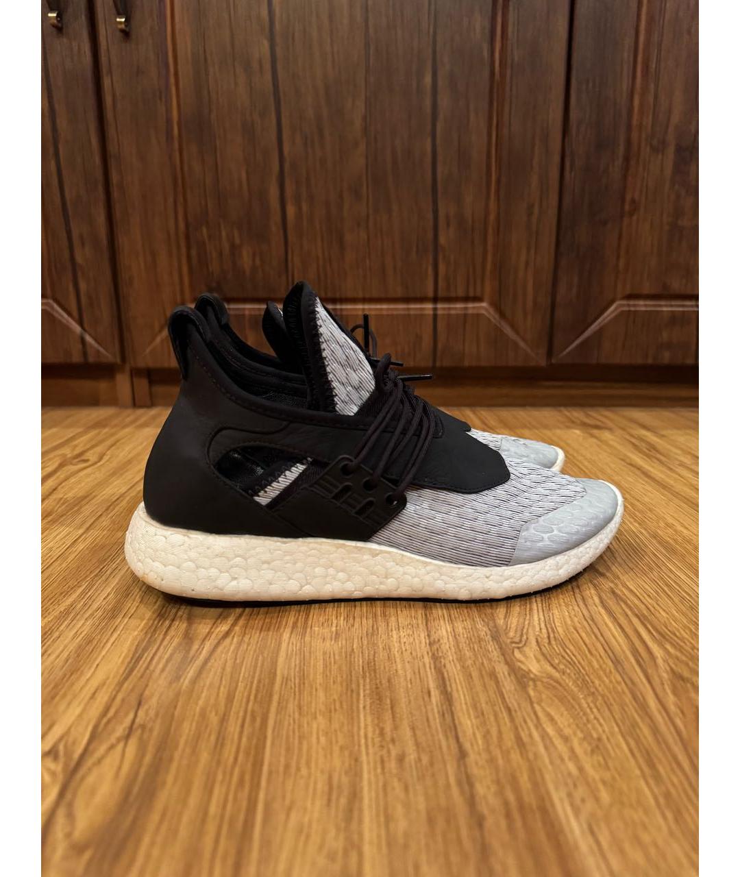 Y-3 Антрацитовые кожаные кроссовки, фото 7