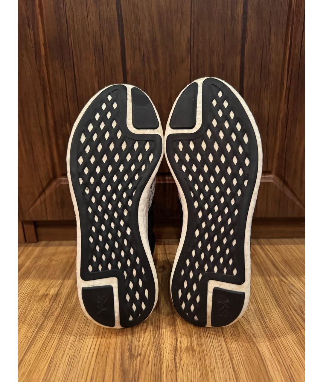 Y-3 Антрацитовые кожаные кроссовки, фото 5