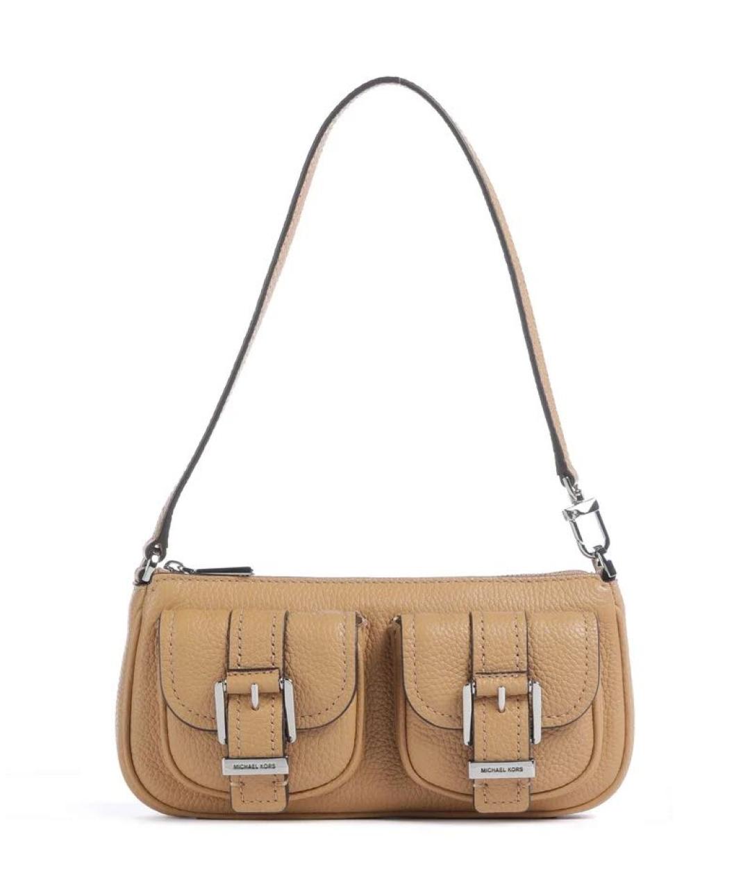 MICHAEL KORS Бежевая кожаная сумка через плечо, фото 1