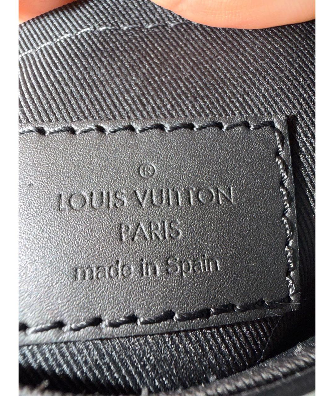 LOUIS VUITTON Черная кожаная сумка на плечо, фото 6