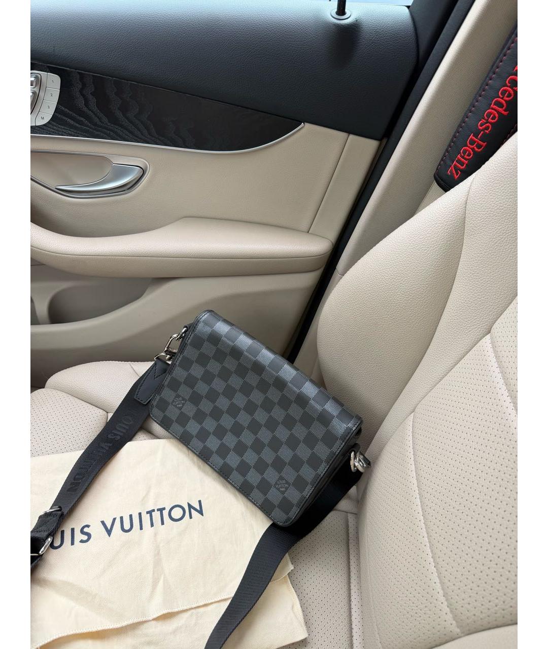 LOUIS VUITTON Черная кожаная сумка на плечо, фото 2