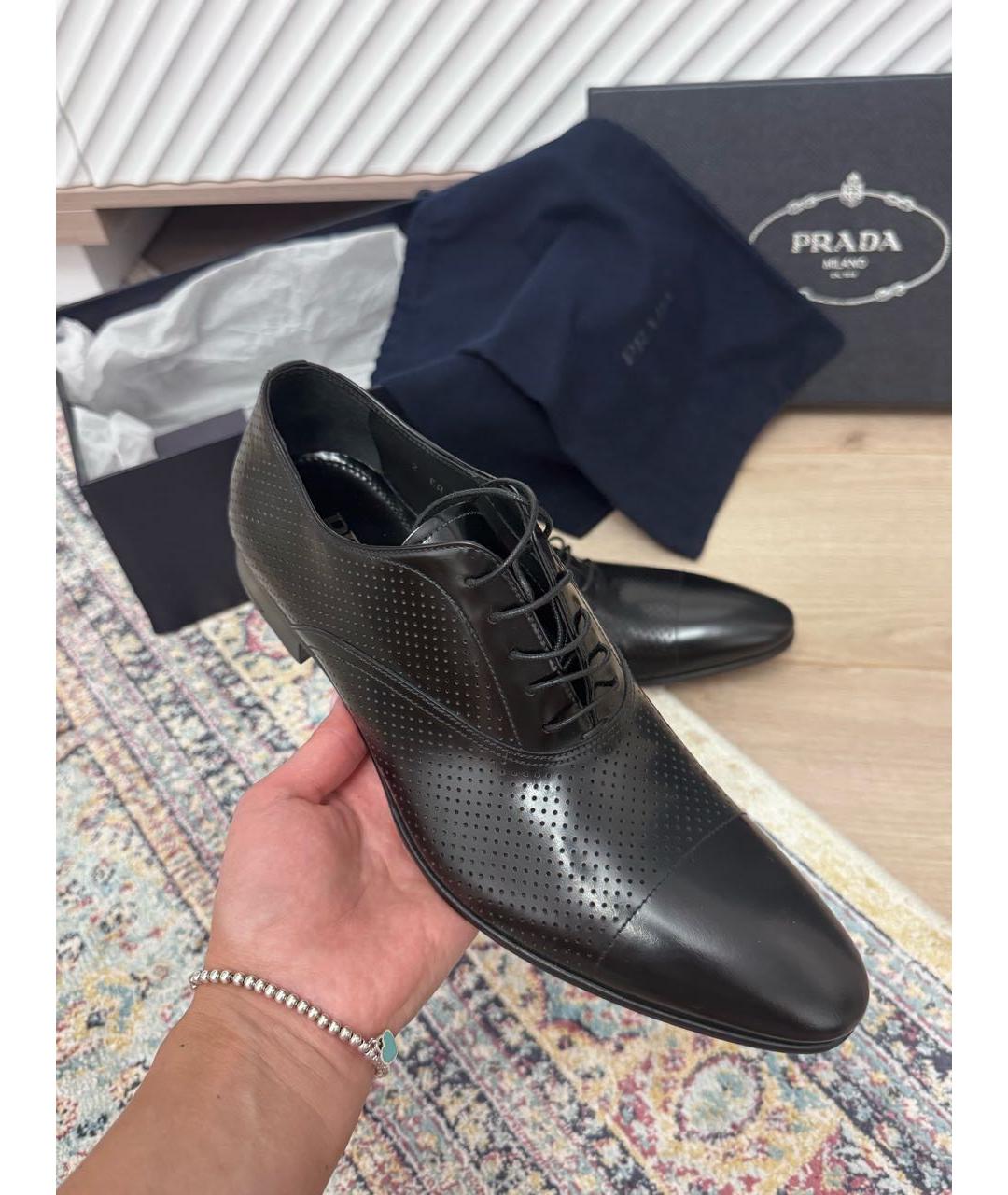 PRADA Черные кожаные туфли, фото 2