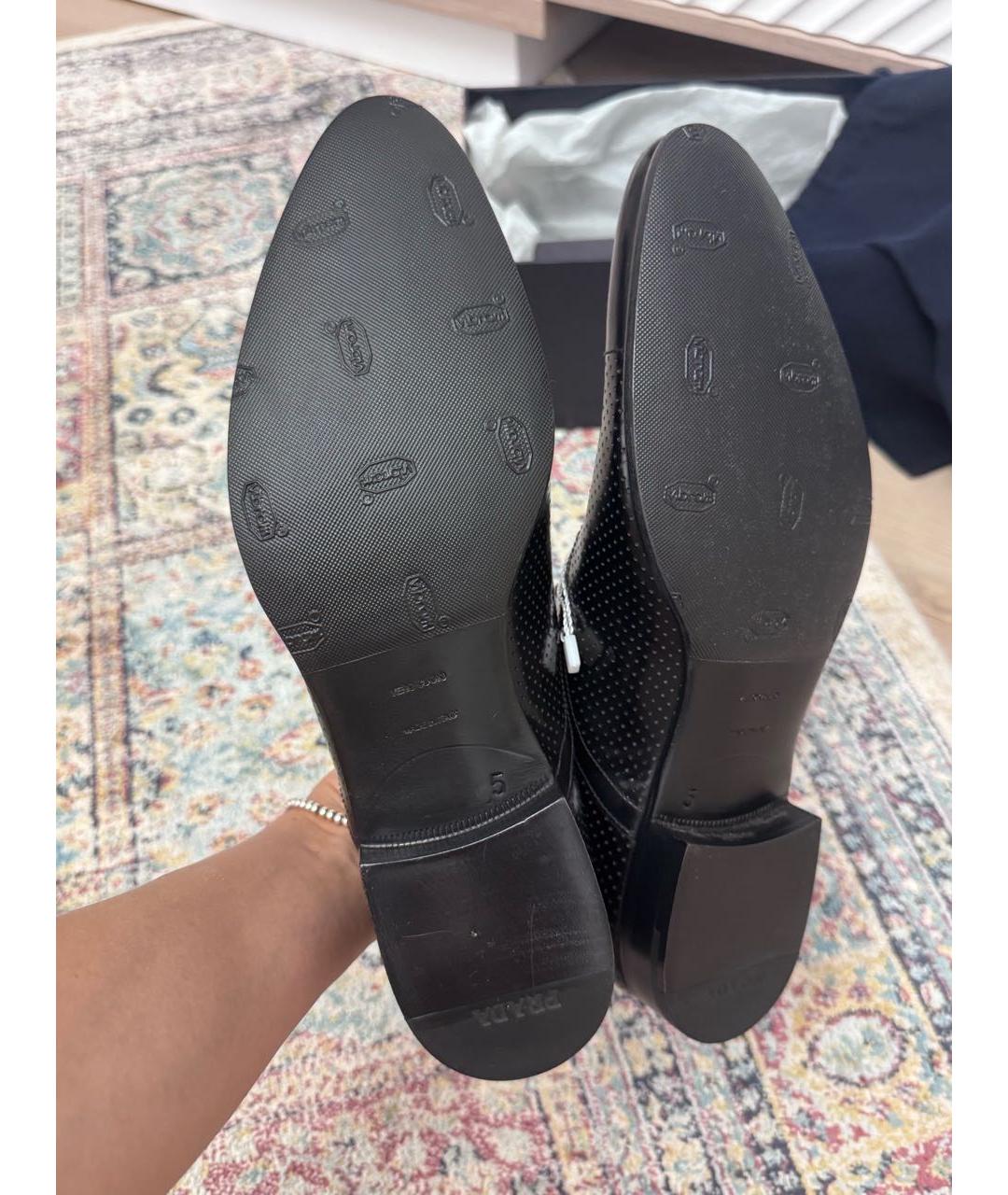 PRADA Черные кожаные туфли, фото 4