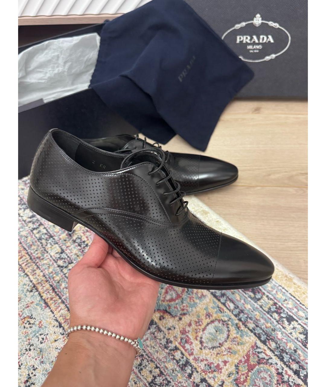 PRADA Черные кожаные туфли, фото 3