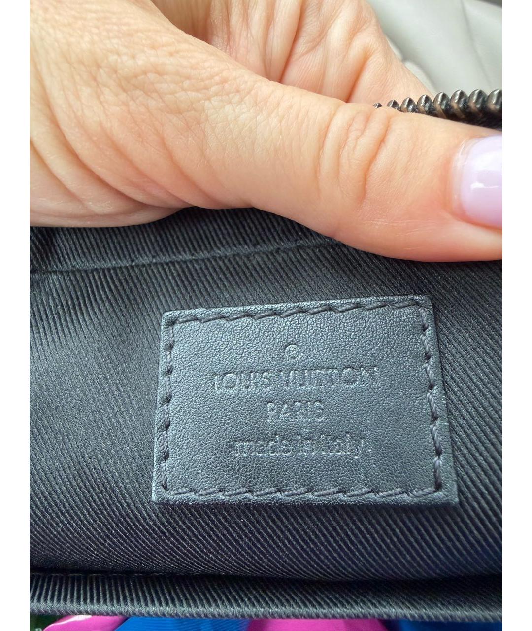 LOUIS VUITTON Черная кожаная сумка на плечо, фото 6