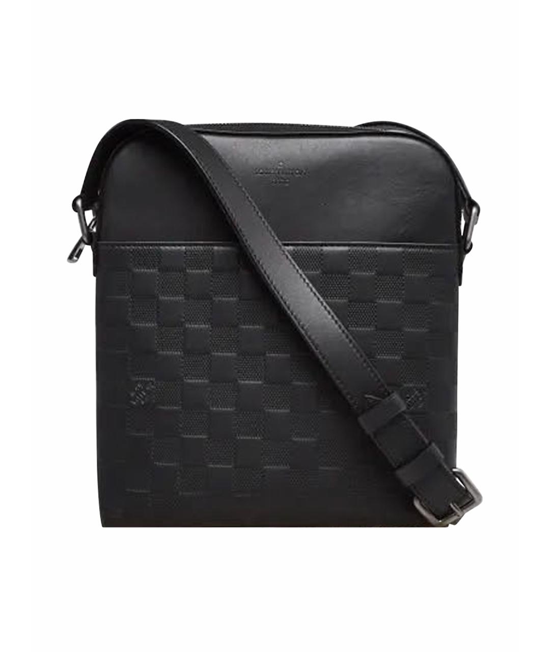 LOUIS VUITTON Черная кожаная сумка на плечо, фото 1
