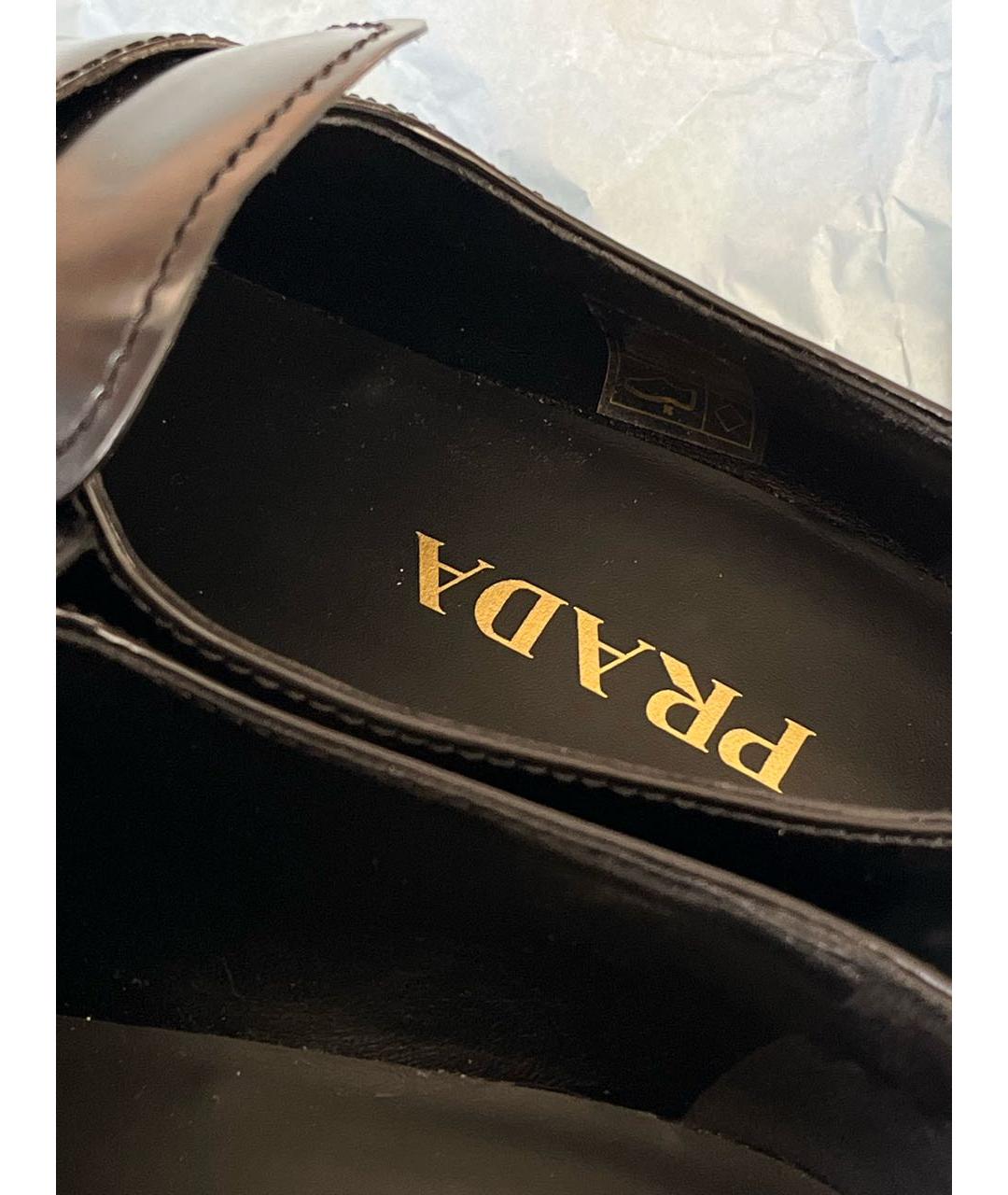 PRADA Черные кожаные лоферы, фото 5