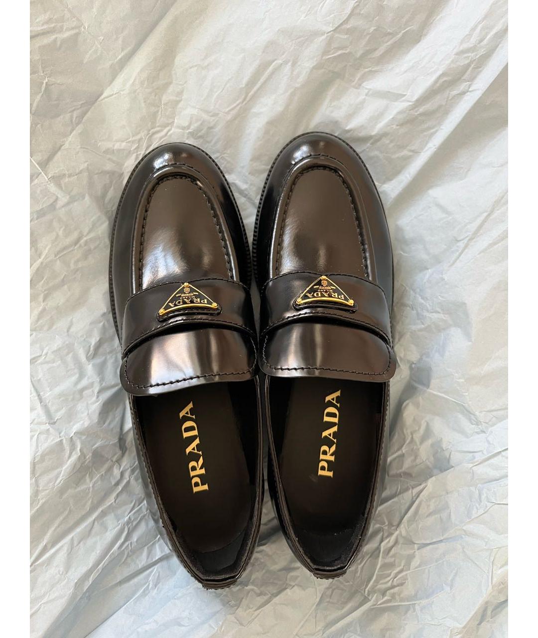 PRADA Черные кожаные лоферы, фото 3