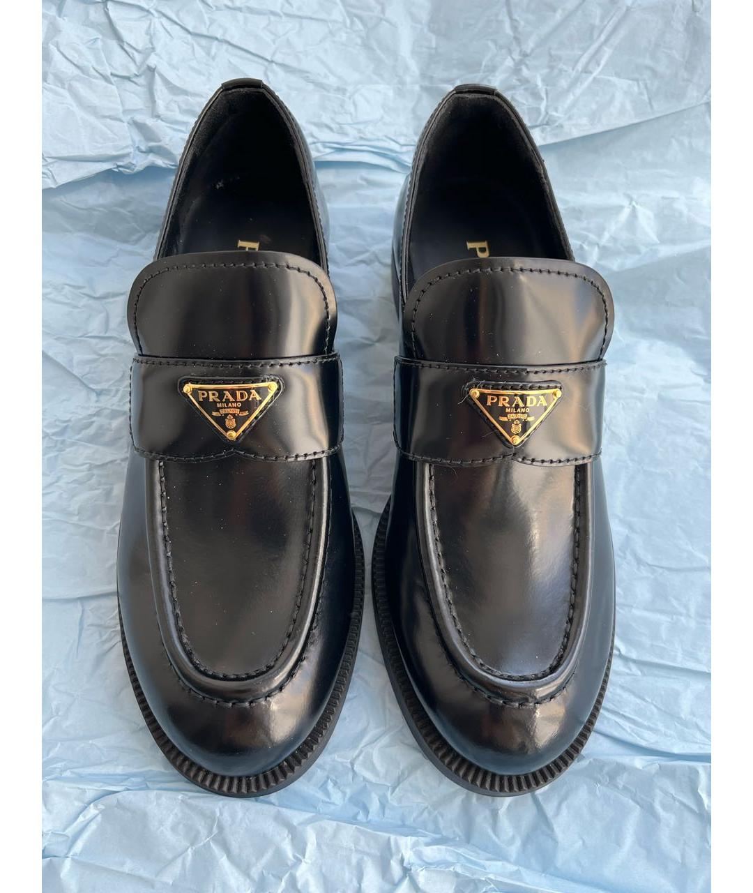 PRADA Черные кожаные лоферы, фото 2