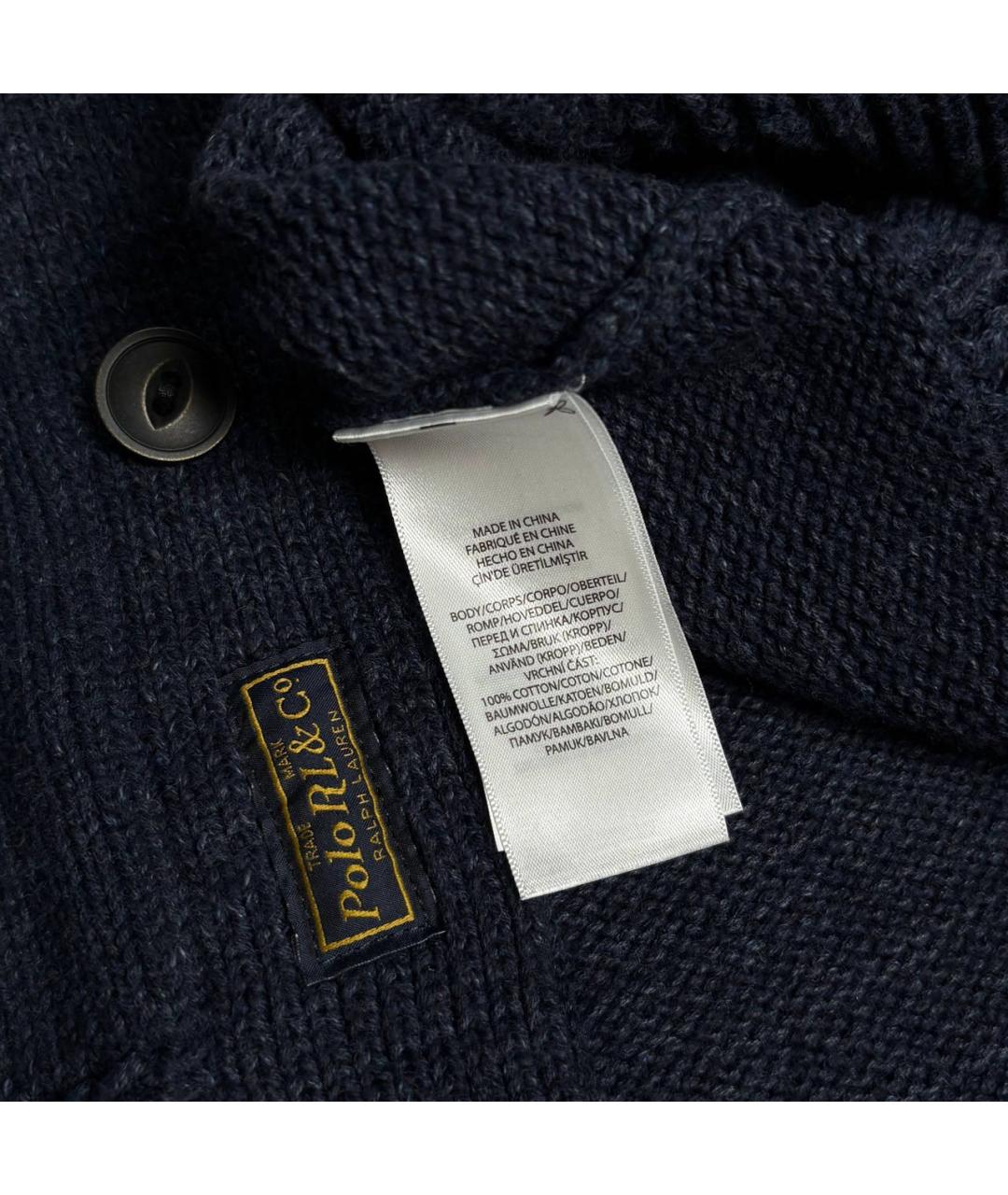 POLO RALPH LAUREN Темно-синий хлопковый кардиган, фото 6