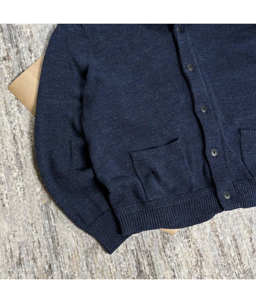 POLO RALPH LAUREN Темно-синий хлопковый кардиган, фото 3