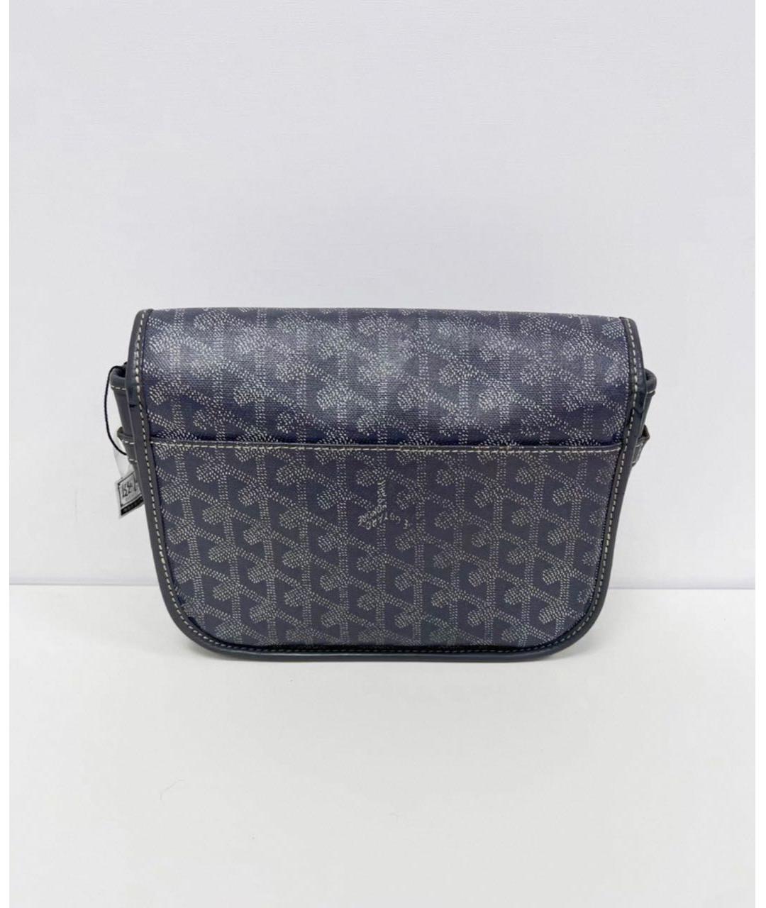 GOYARD Темно-синяя сумка на плечо из канвы, фото 2