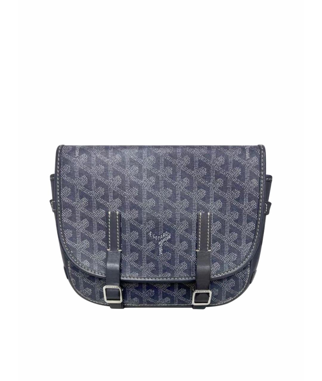GOYARD Темно-синяя сумка на плечо из канвы, фото 1