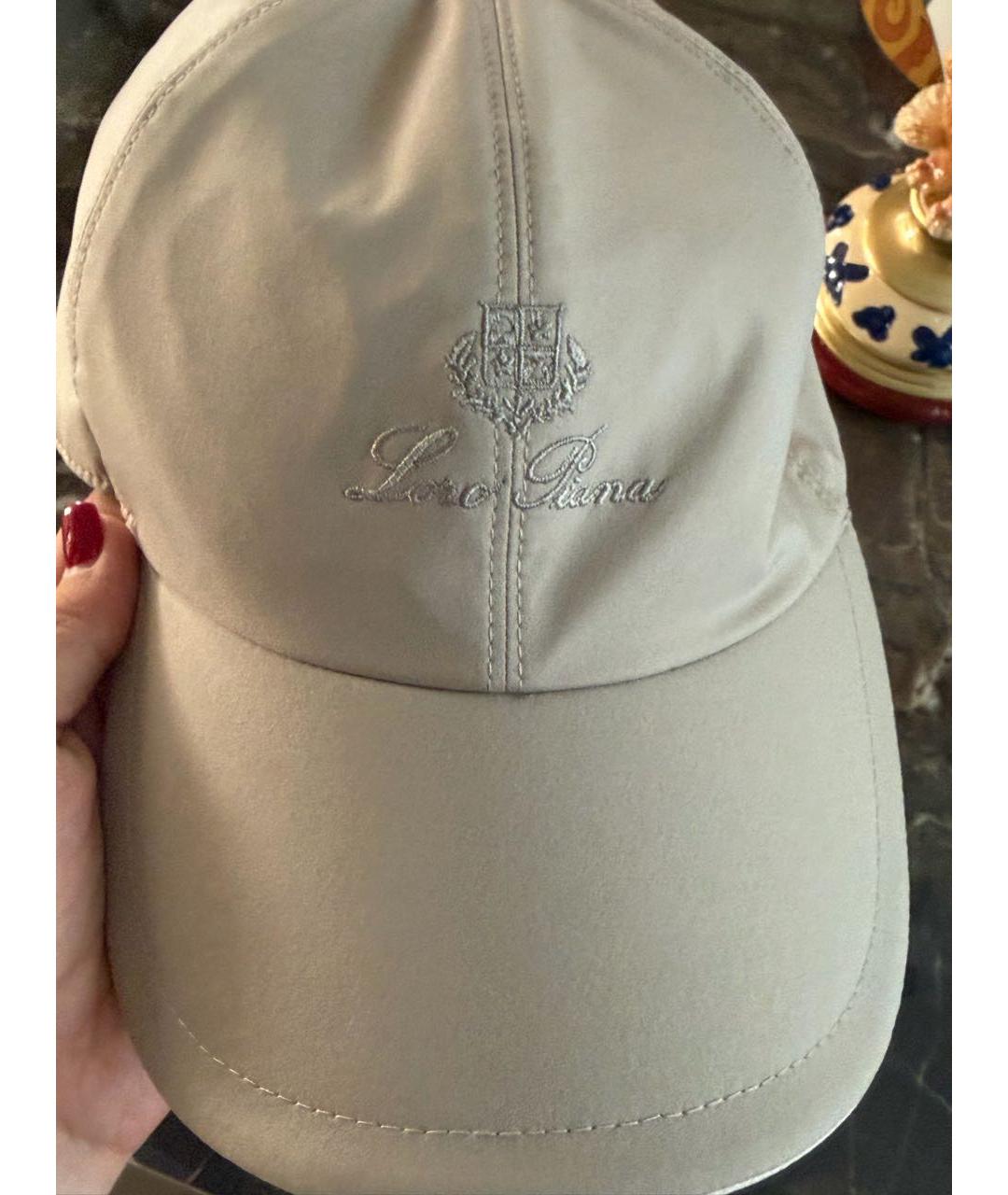 LORO PIANA Бежевая синтетическая кепка, фото 4
