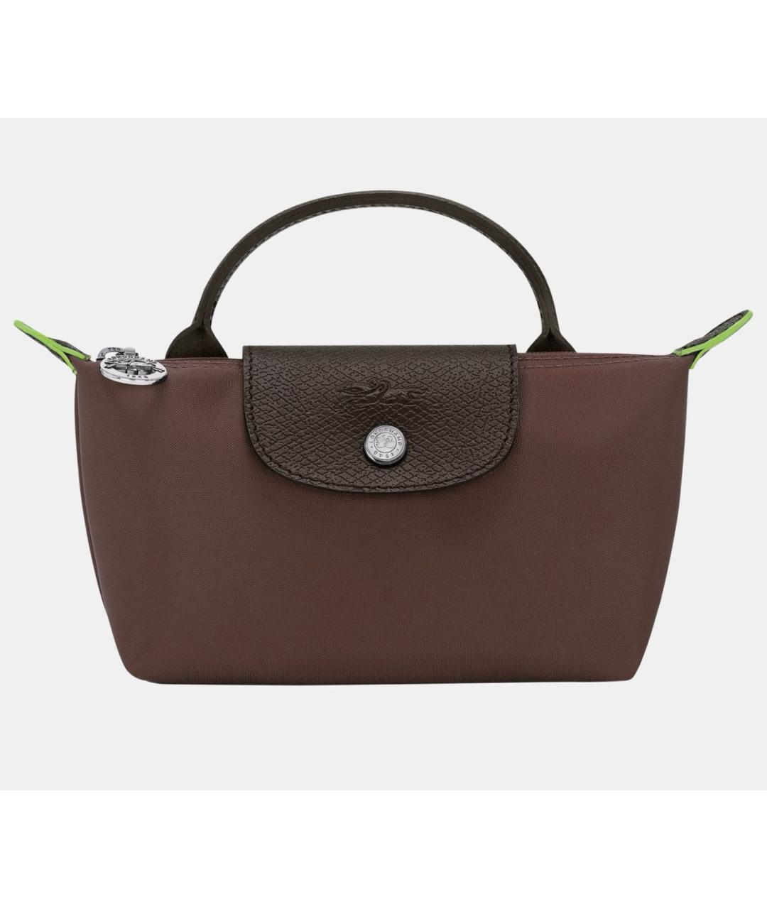 LONGCHAMP Коричневая синтетическая сумка с короткими ручками, фото 9