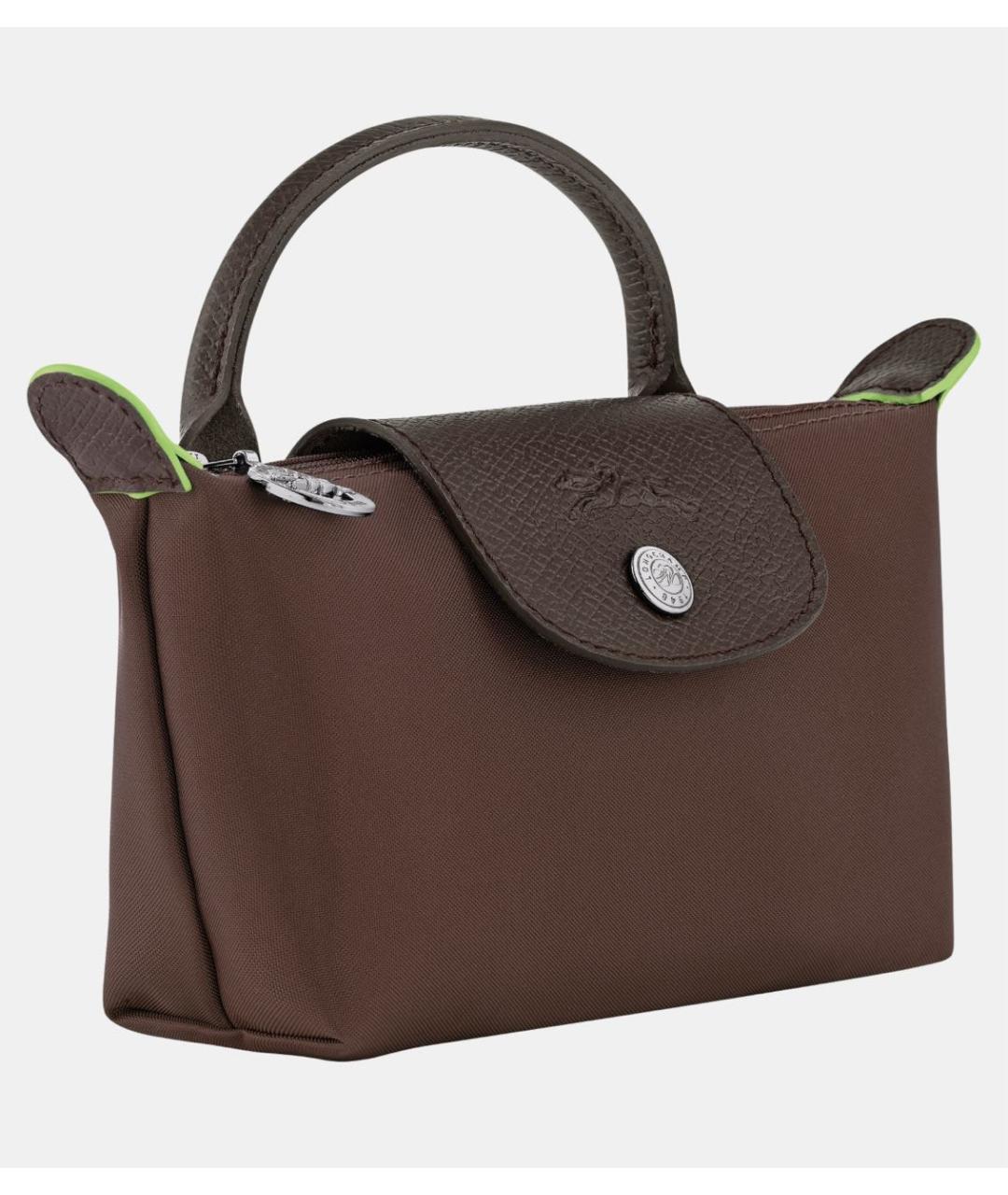 LONGCHAMP Коричневая синтетическая сумка с короткими ручками, фото 4