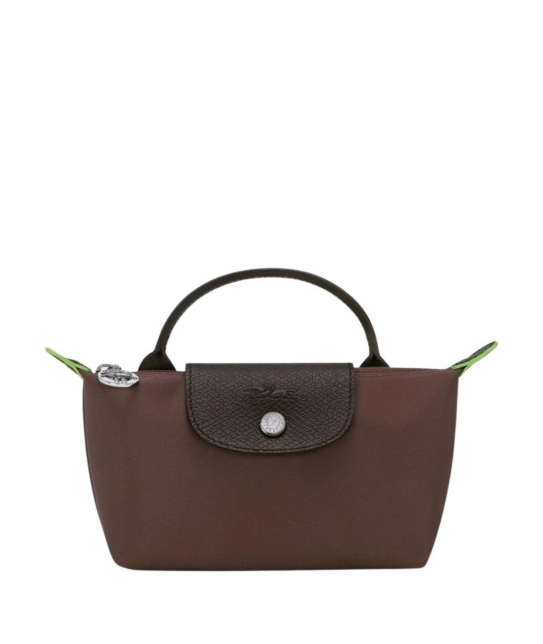 LONGCHAMP Коричневая синтетическая сумка с короткими ручками, фото 1