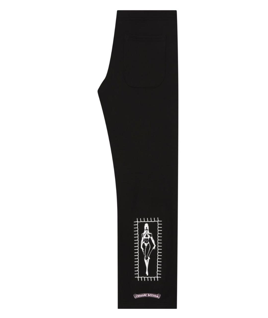 CHROME HEARTS Черные хлопковые прямые брюки, фото 3
