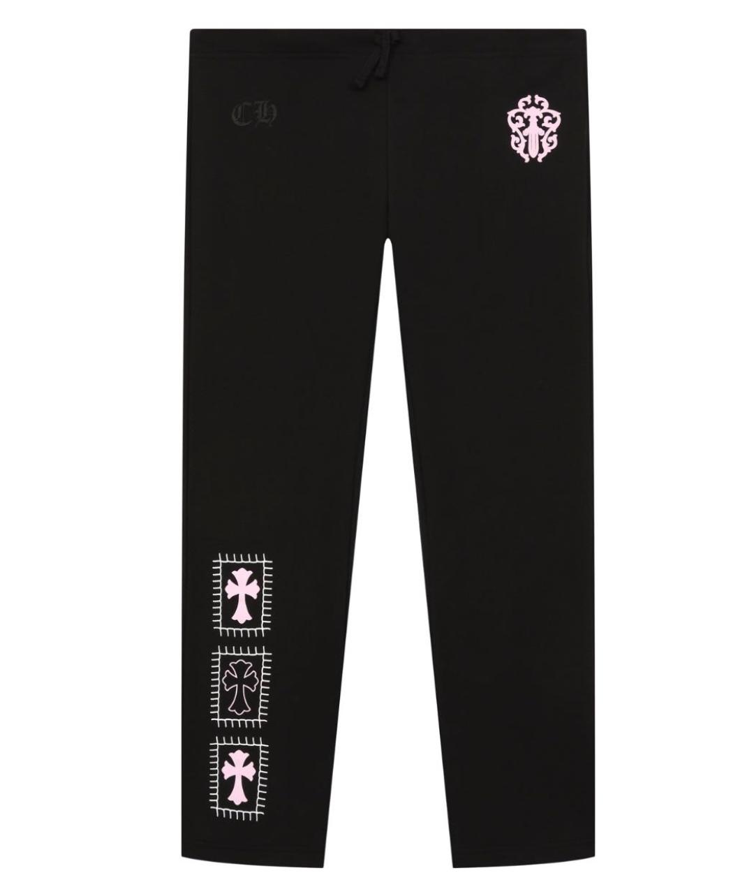 CHROME HEARTS Черные хлопковые прямые брюки, фото 1