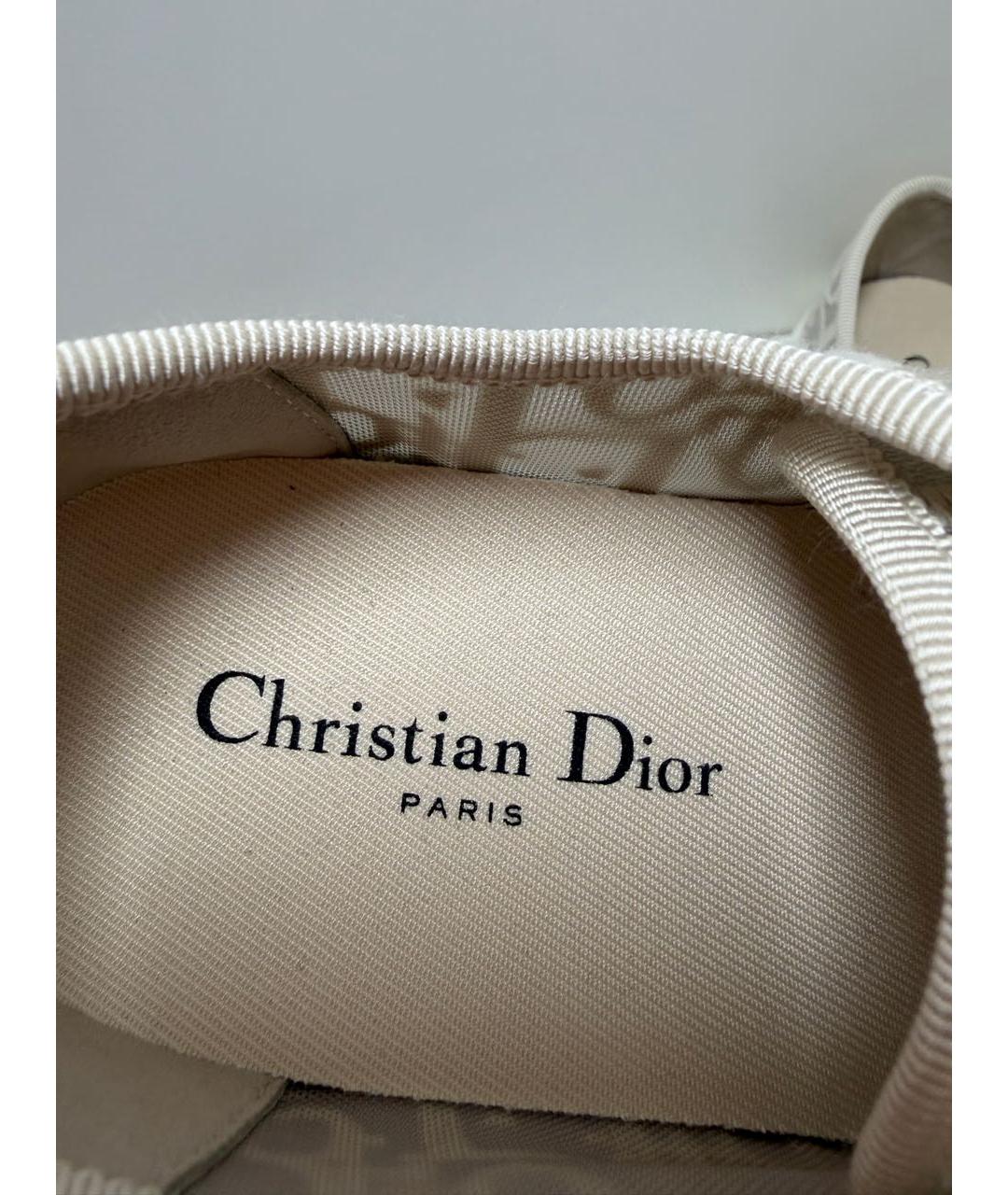 CHRISTIAN DIOR Бежевые текстильные кеды, фото 5