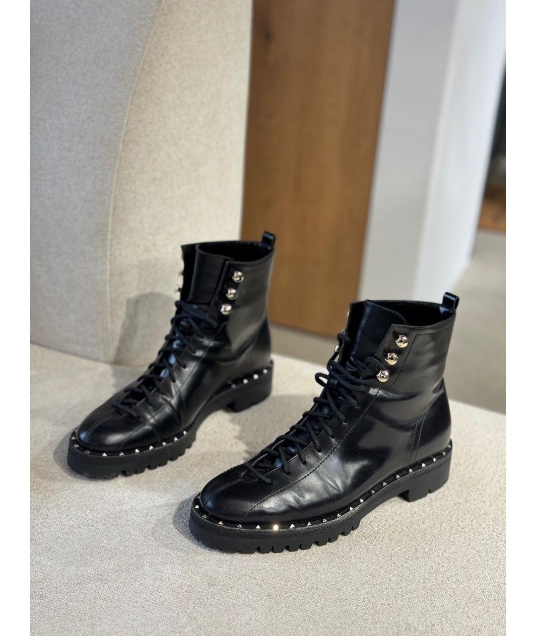 VALENTINO Черные кожаные ботинки, фото 2