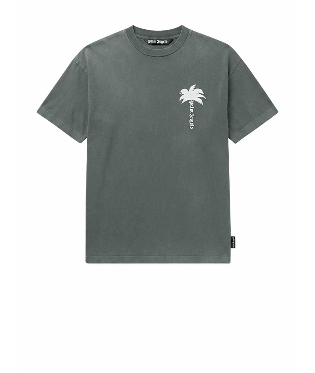 PALM ANGELS Серая хлопковая футболка, фото 1