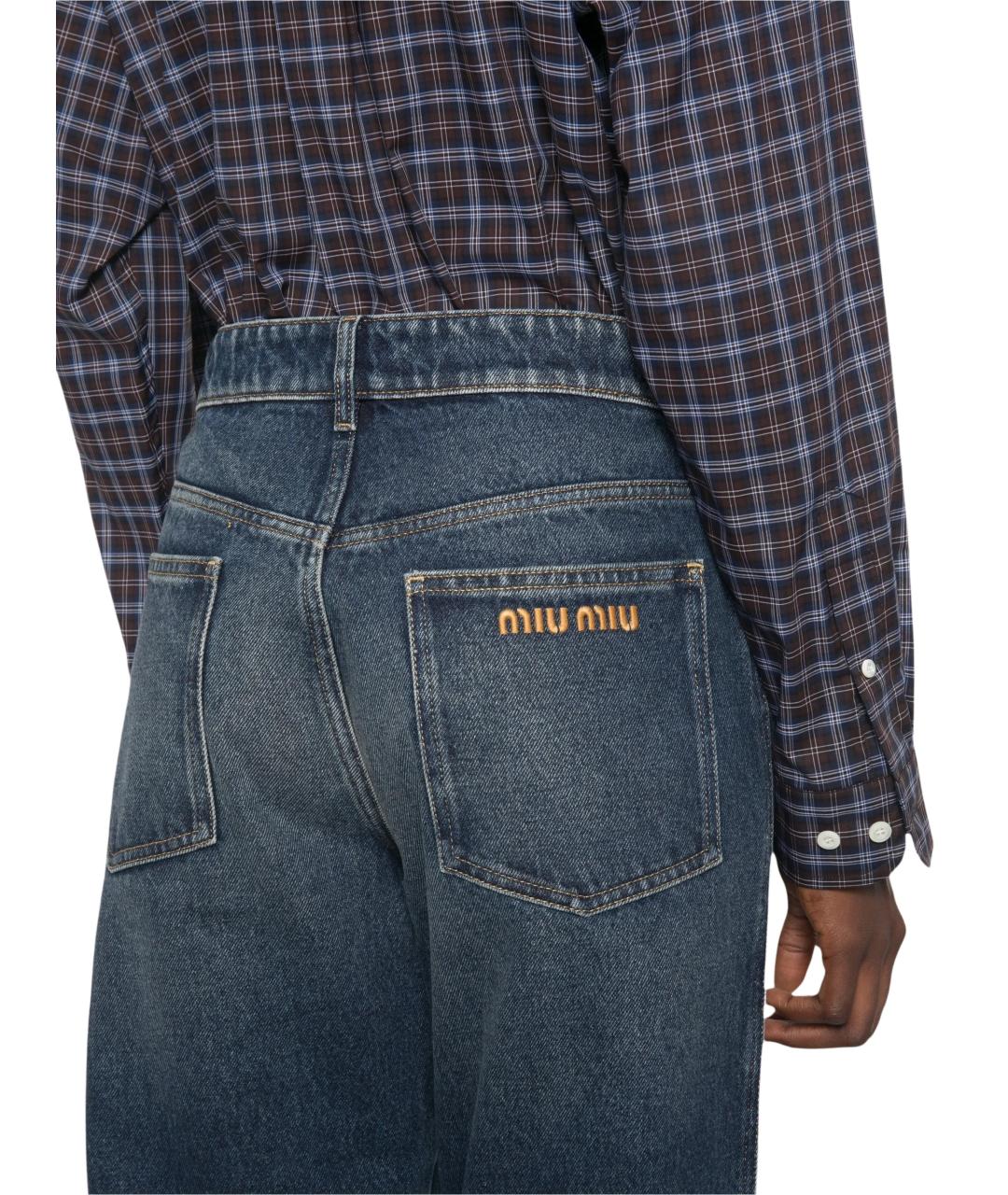 MIU MIU Синие хлопковые прямые джинсы, фото 4