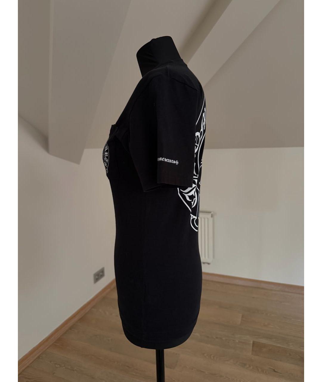CHROME HEARTS Черная хлопковая футболка, фото 3