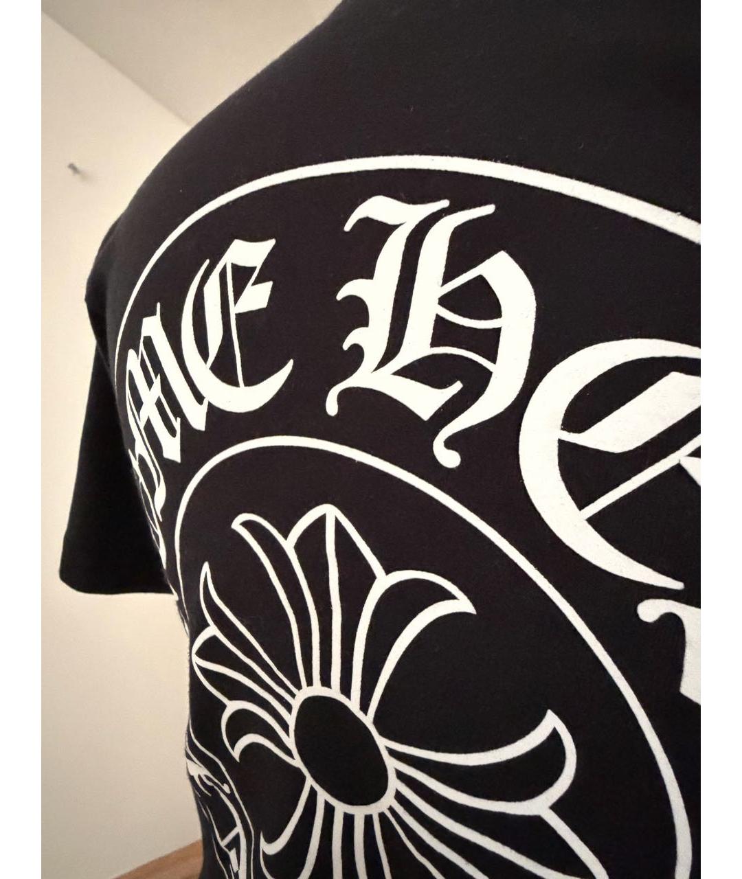CHROME HEARTS Черная хлопковая футболка, фото 4