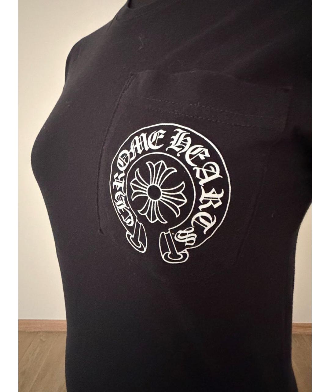 CHROME HEARTS Черная хлопковая футболка, фото 5