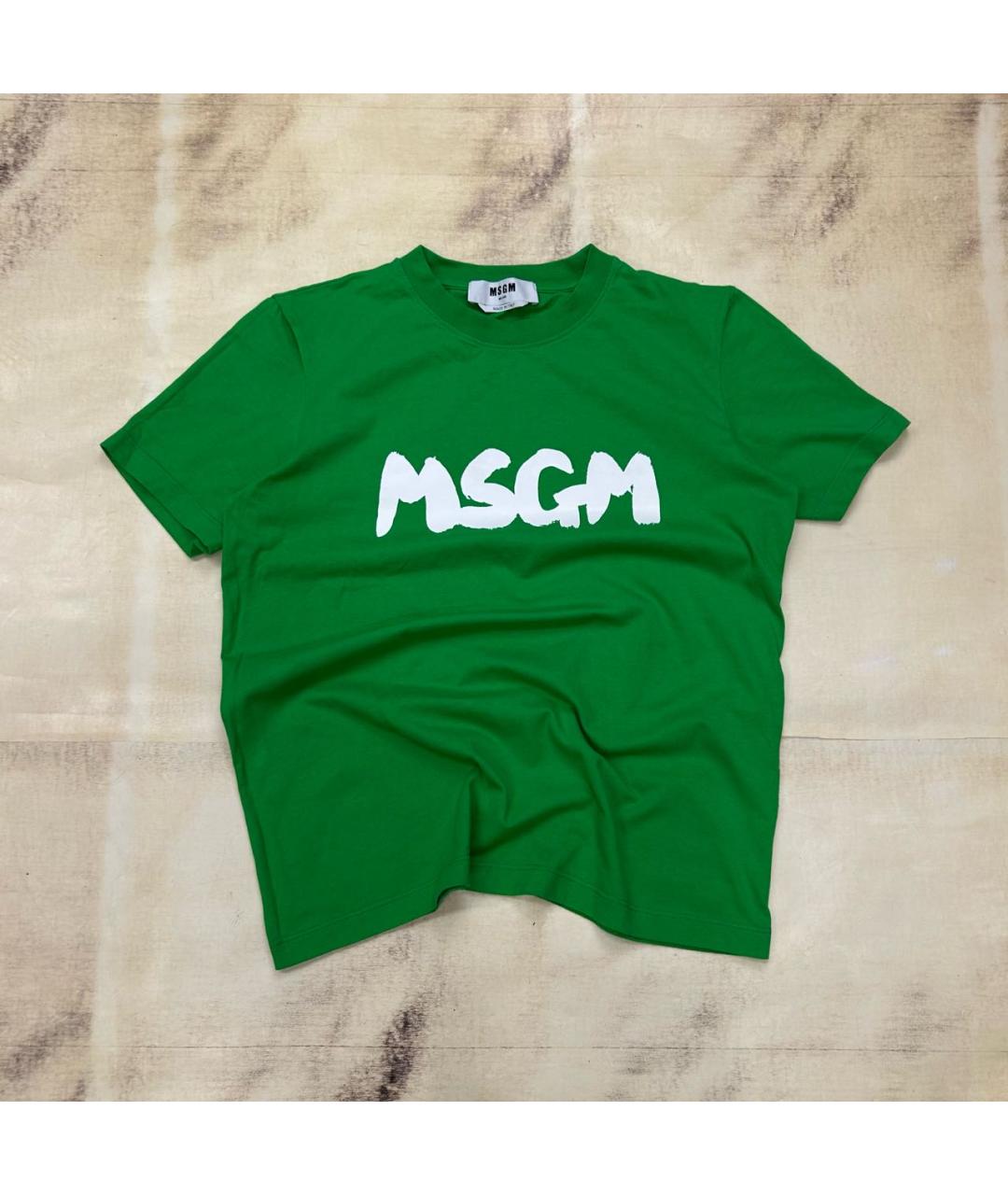 MSGM Зеленая хлопковая футболка, фото 5