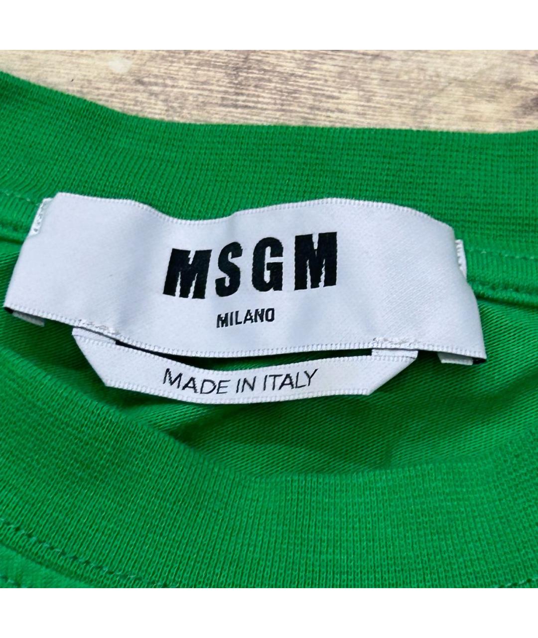 MSGM Зеленая хлопковая футболка, фото 3