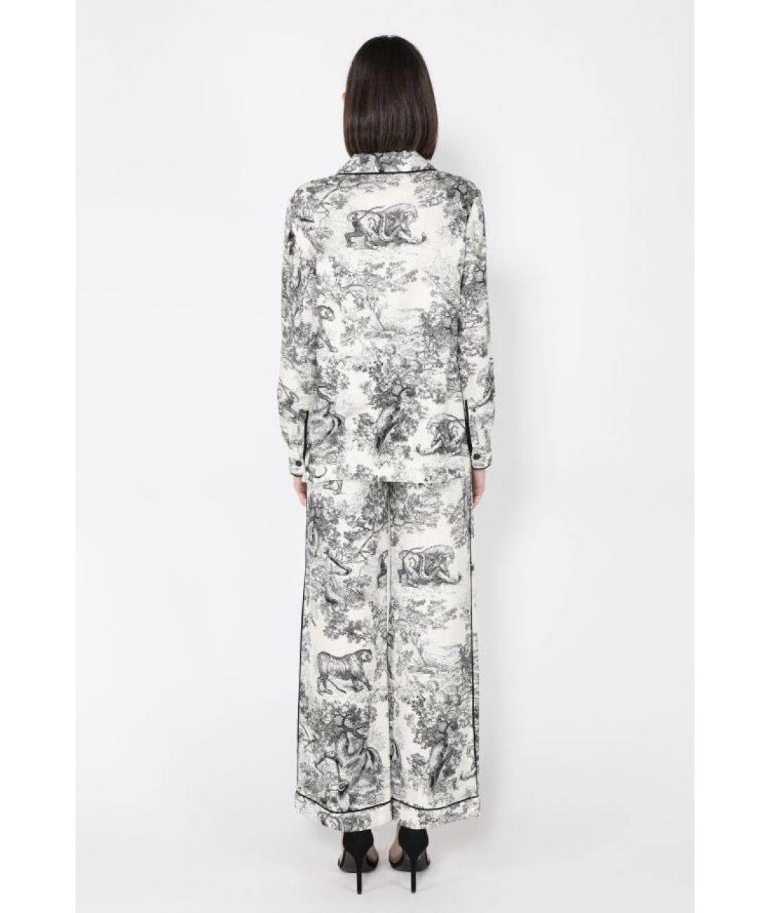 CHRISTIAN DIOR Белый шелковый костюм с брюками, фото 3