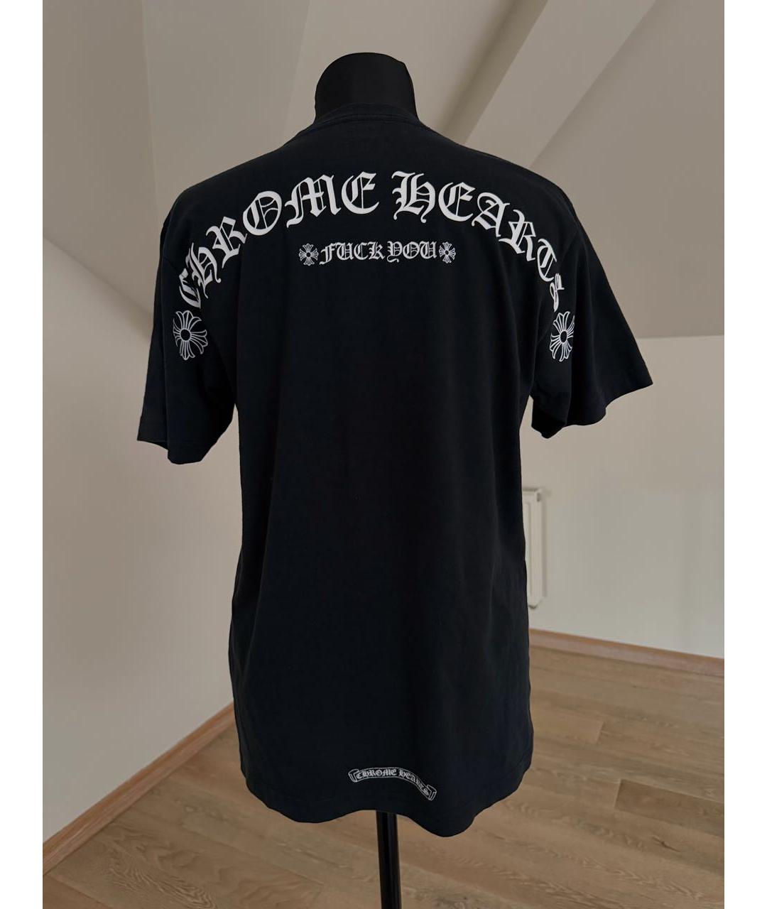 CHROME HEARTS Черная хлопковая футболка, фото 2