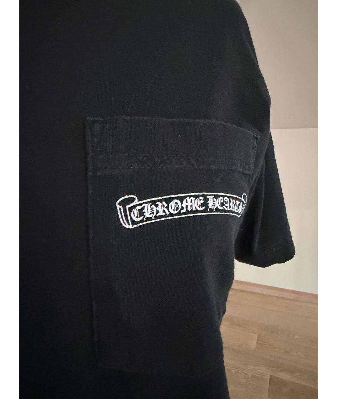 CHROME HEARTS Черная хлопковая футболка, фото 4