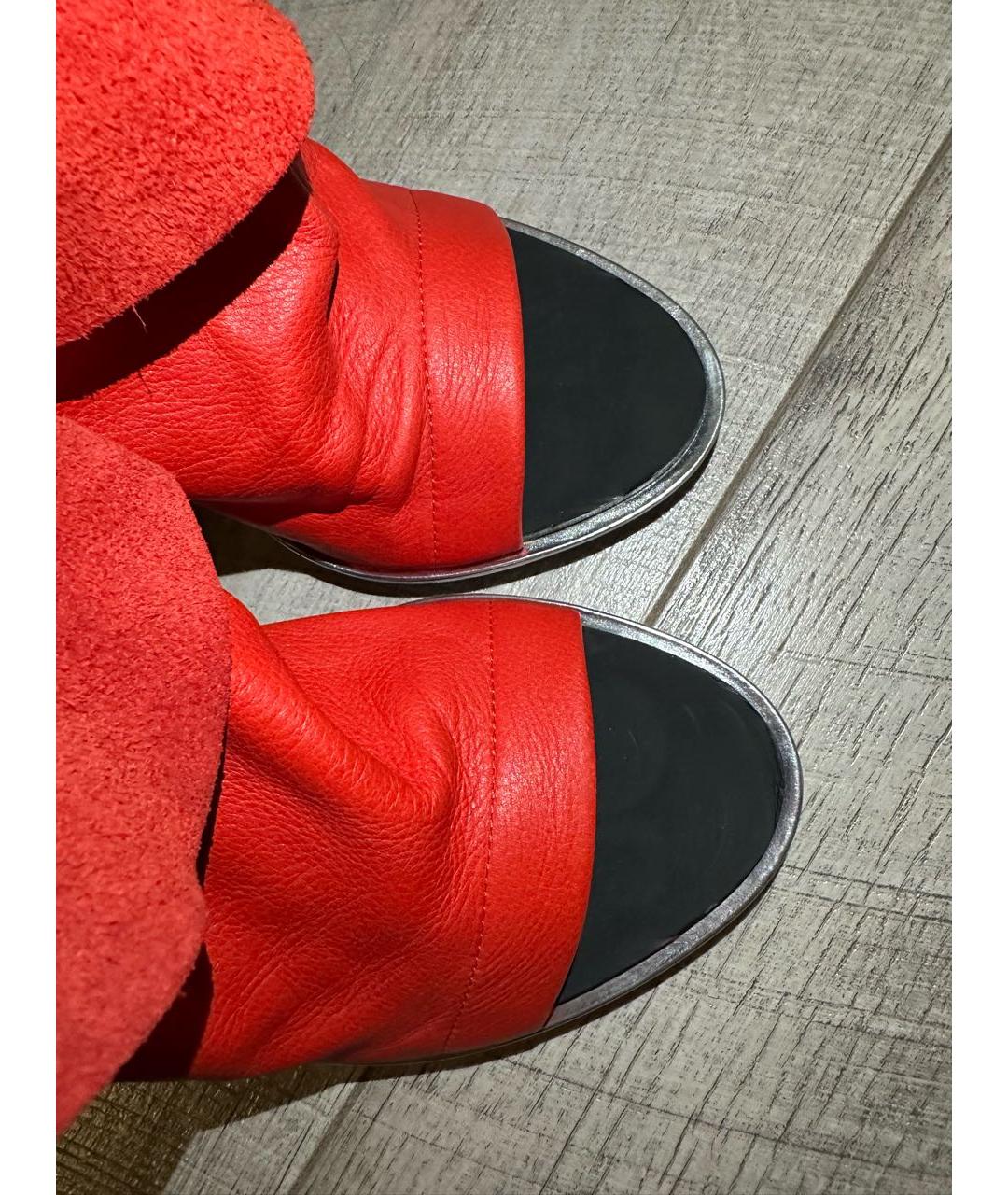 BALENCIAGA Красные кожаные босоножки, фото 7