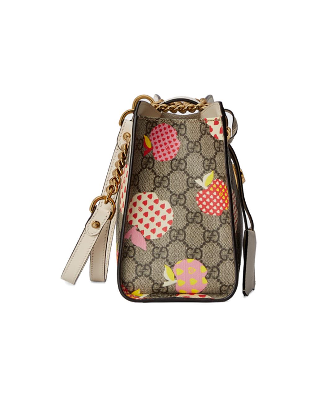 GUCCI Бежевая сумка через плечо из канвы, фото 4
