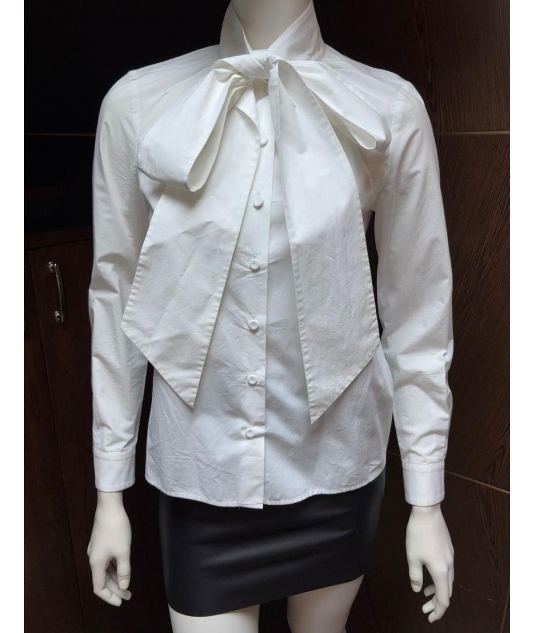 BOTTEGA VENETA Белая хлопковая блузы, фото 4