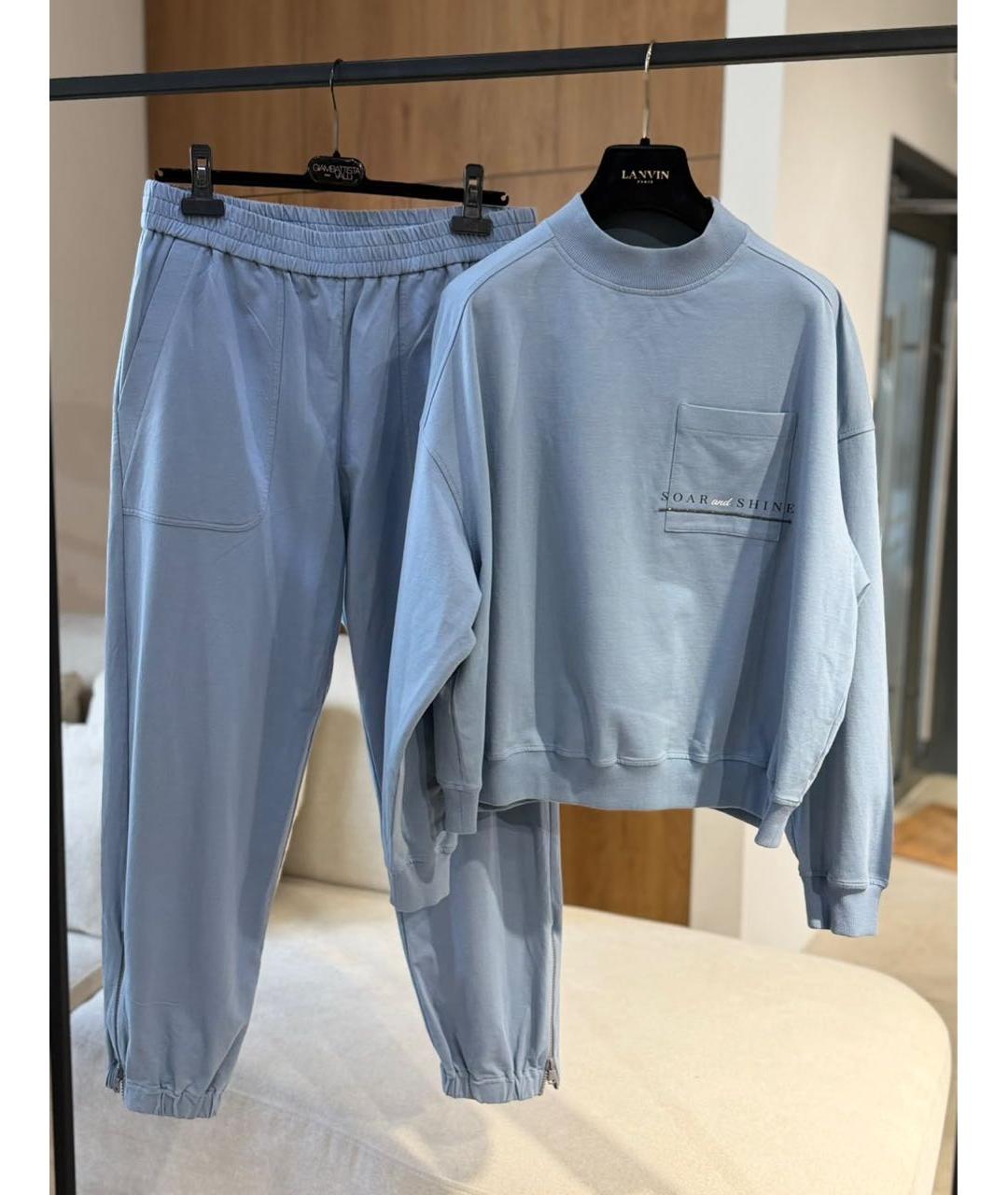 BRUNELLO CUCINELLI Голубой хлопковый спортивные костюмы, фото 7