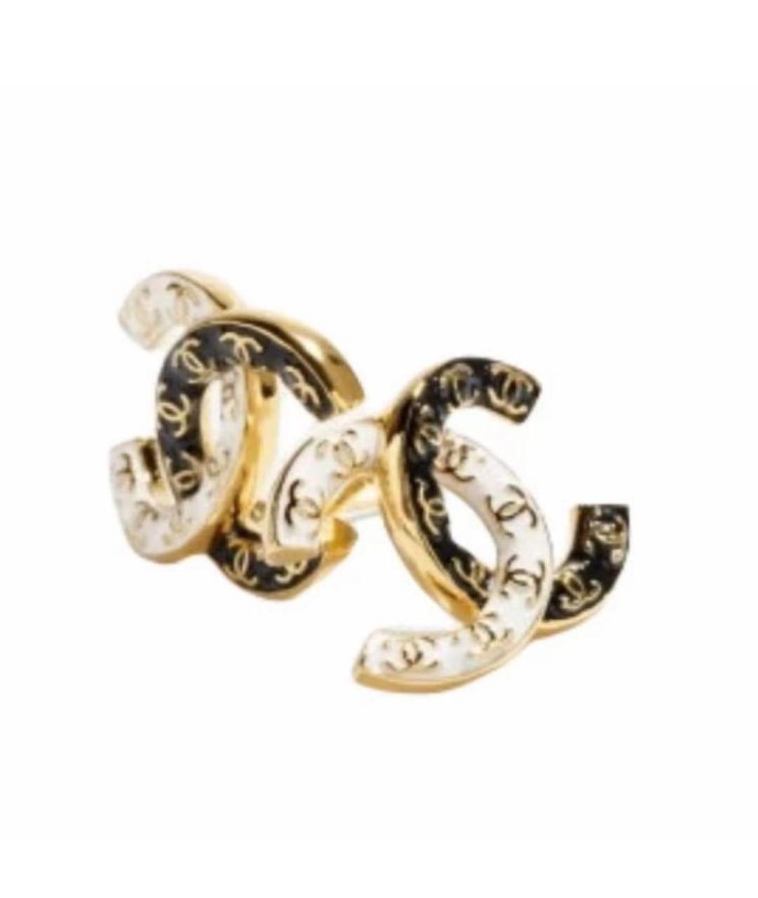 CHANEL Черные металлические серьги, фото 3
