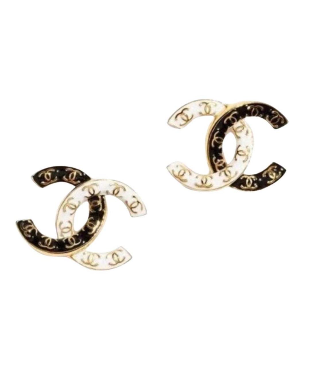 CHANEL Черные металлические серьги, фото 4