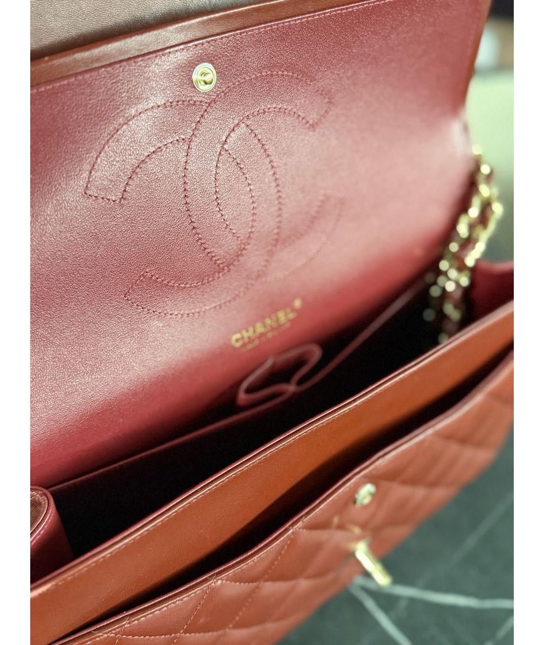 CHANEL Бордовая кожаная сумка через плечо, фото 4