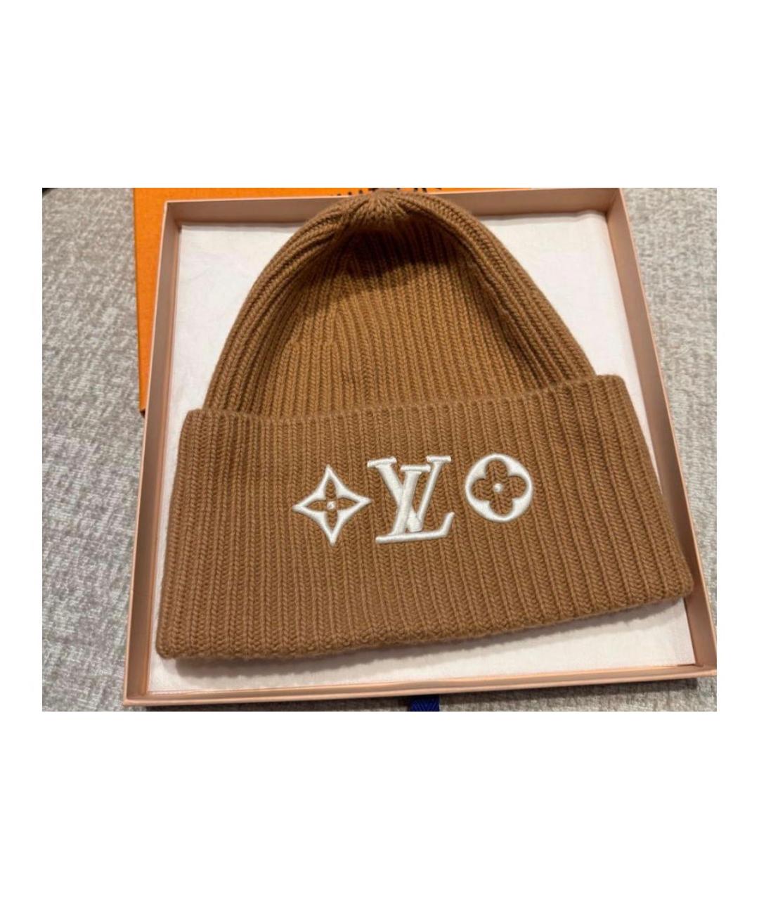LOUIS VUITTON Коричневая шапка, фото 3