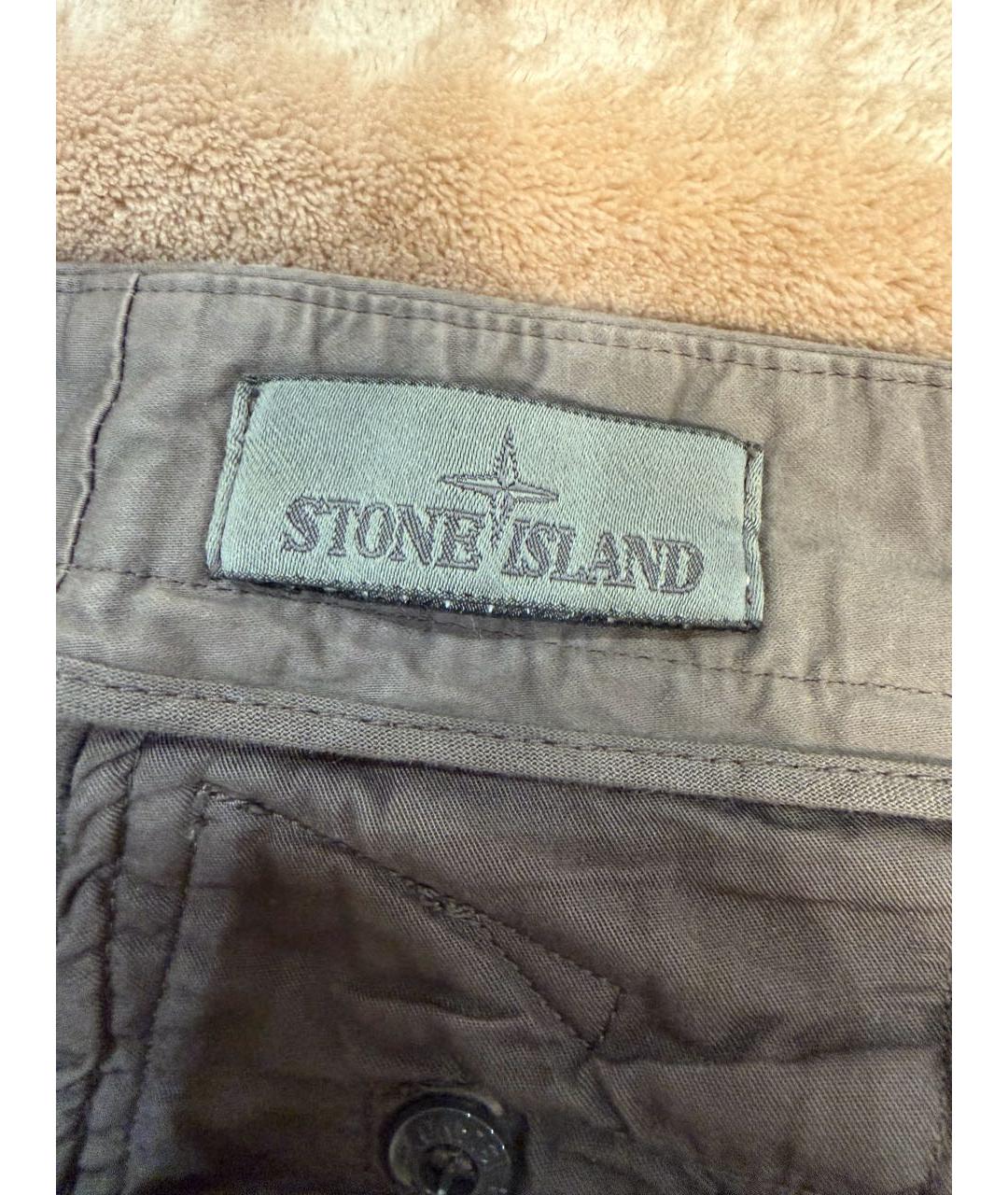 STONE ISLAND Серые хлопковые повседневные брюки, фото 5