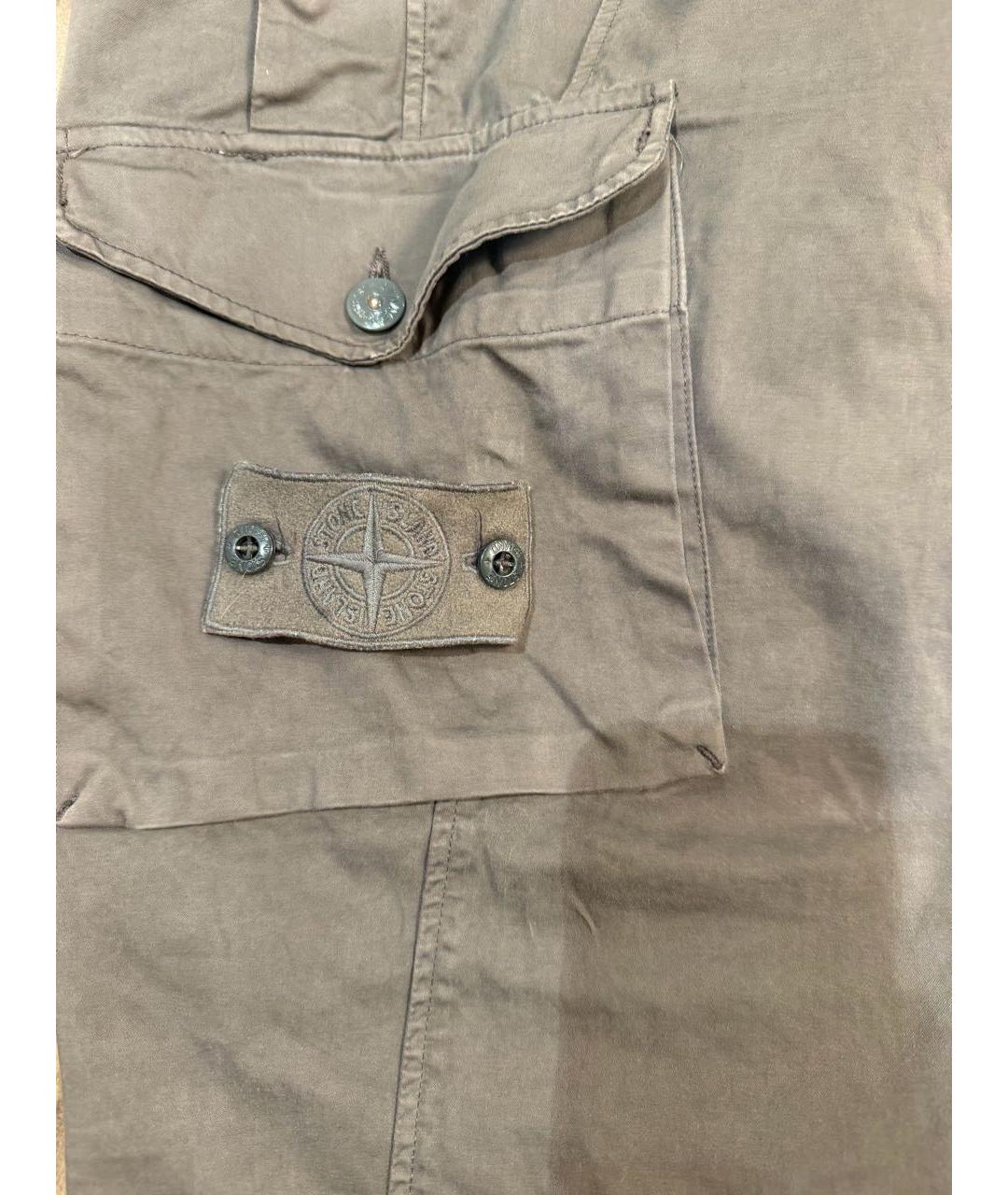 STONE ISLAND Серые хлопковые повседневные брюки, фото 4